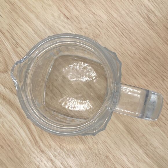 VINTAGE 1940s ARC FRANCE REFRIGERATOR CLEAR GLASS MILK,JUICE,WATER PITCHER - Picture 7 of 9